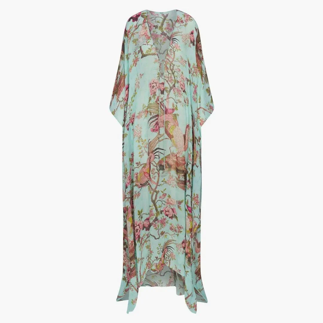 Skims X Roberto Cavalli Long Kaftan Fagianella Print