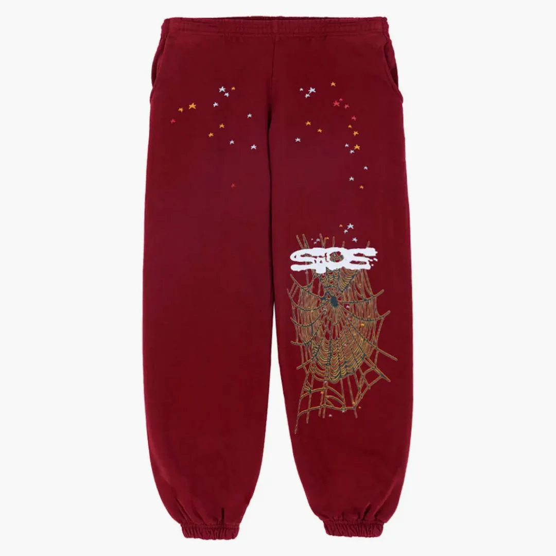 Sp5der Logo Sweatpant Maroon