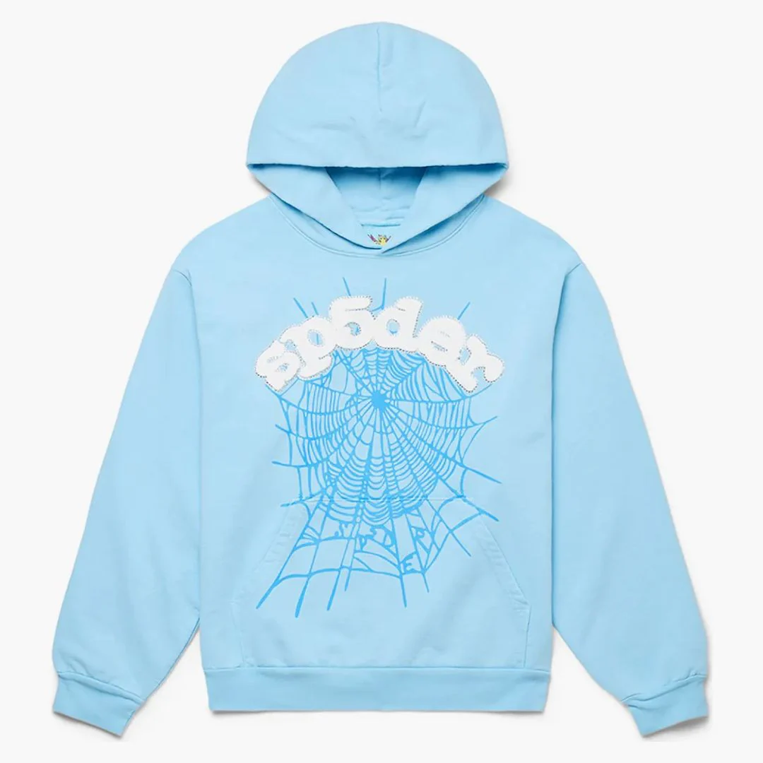Sp5der Web Hoodie Sky Blue