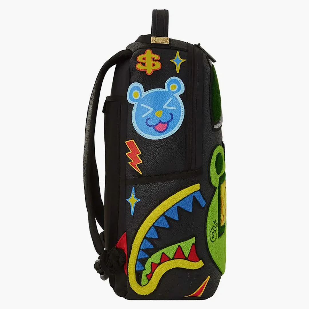 Sprayground Colorful Money Bear Cheneille Dlxsv Backpack Black/green - Image 2