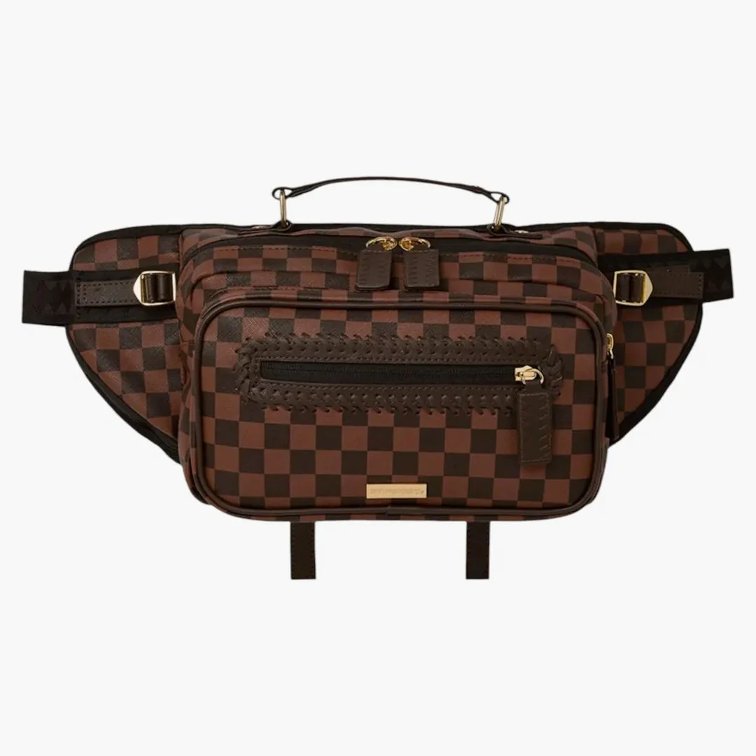 Sprayground Core Emboss Check Cargo Crossbody Crossbody Black Brown - Image 2