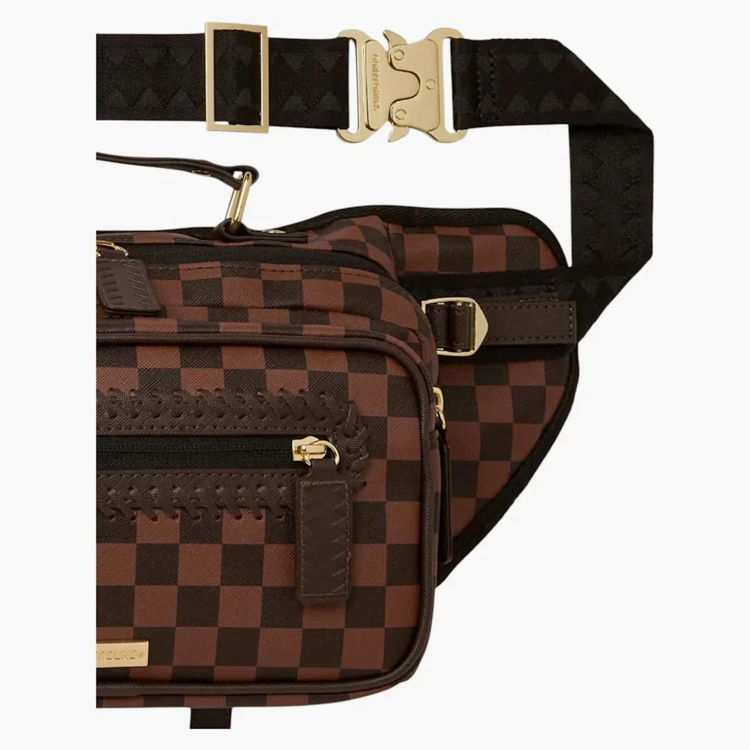 Sprayground Core Emboss Check Cargo Crossbody Crossbody Black Brown - Image 3