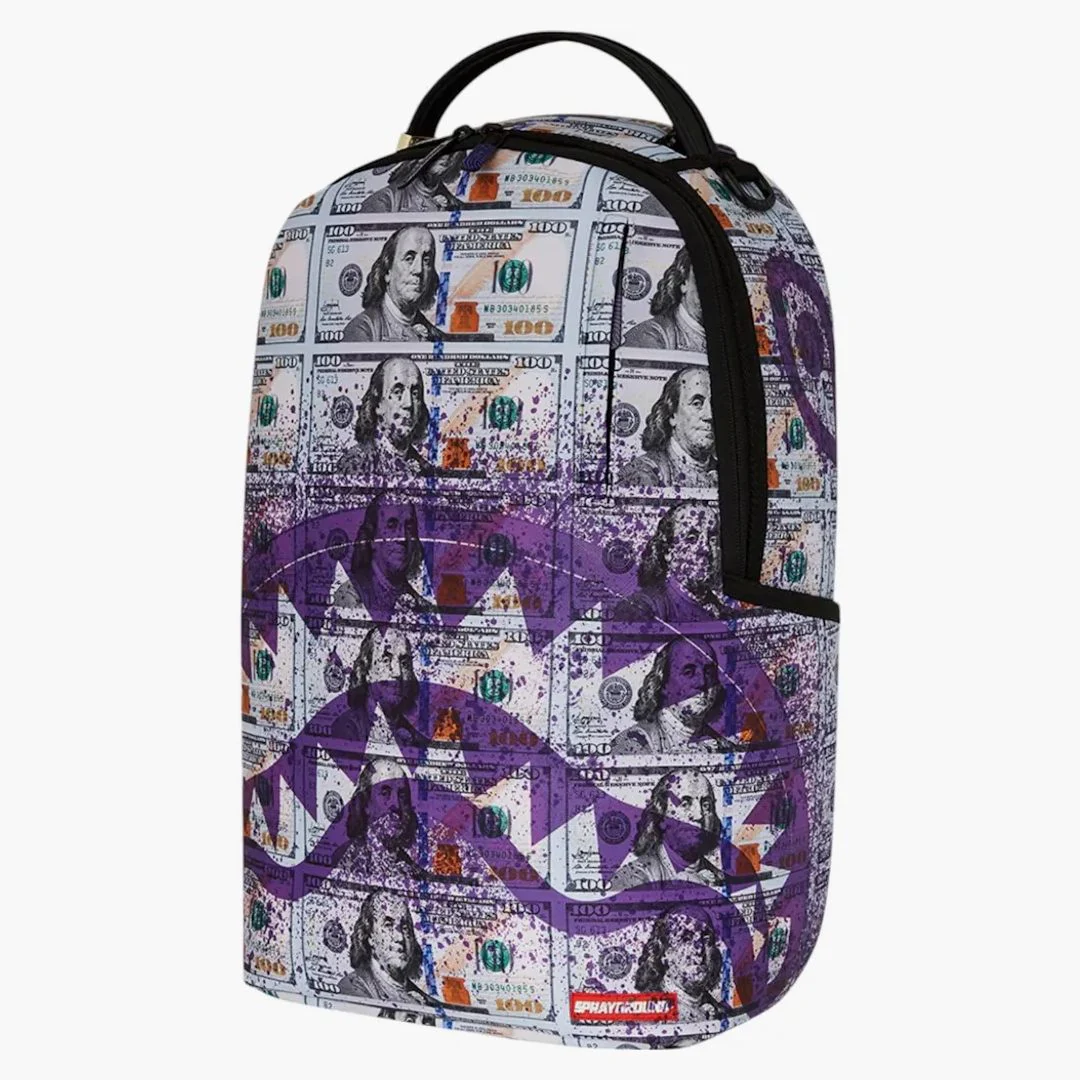 Sprayground Money Splat Backpack Backpack Purple White - Image 2