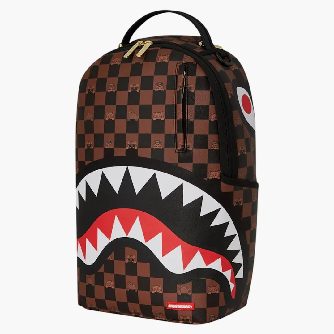 Sprayground Peeking Character Check Backpack Backpack Black Brown - Image 3