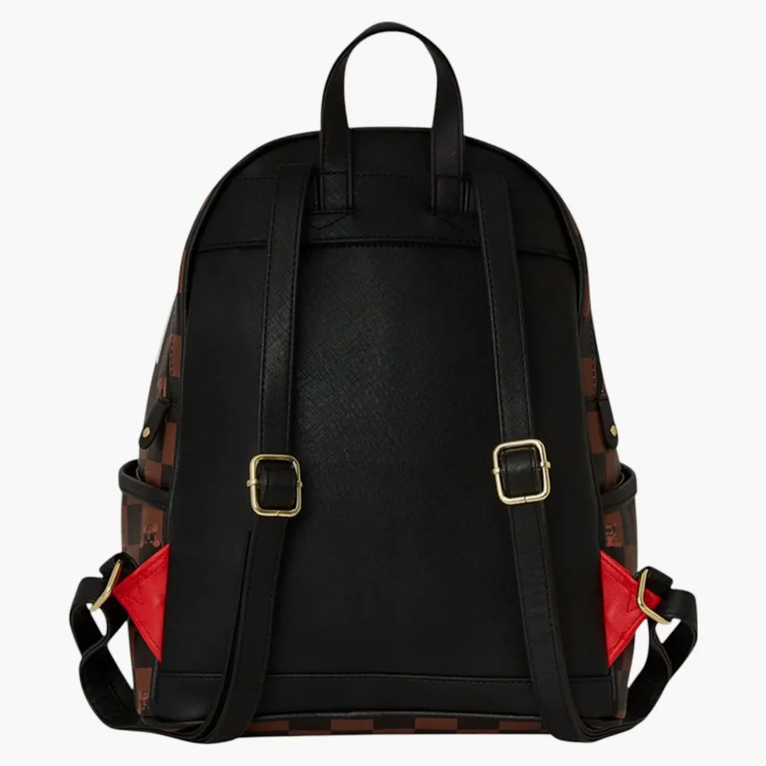 Sprayground Peeking Character Check Savage Backpack Black Brown - Image 3