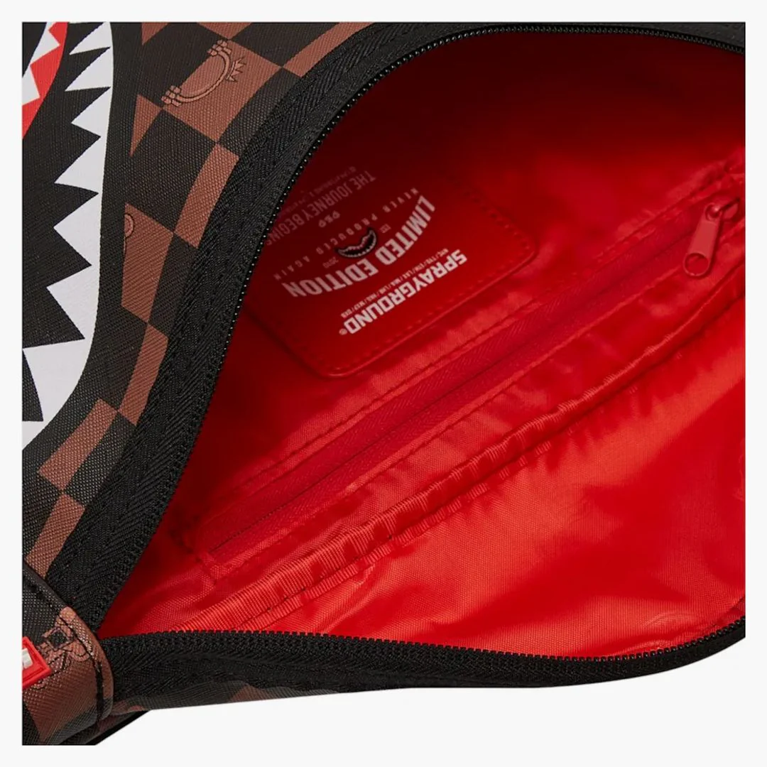 Sprayground Peeking Character Check Savage Bumbag Black Brown - Image 2