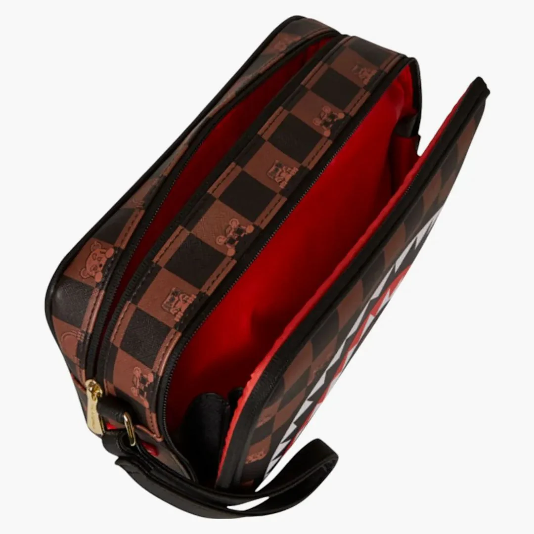 Sprayground Peeking Character Check Toiletry Toiletry Black Brown - Image 2