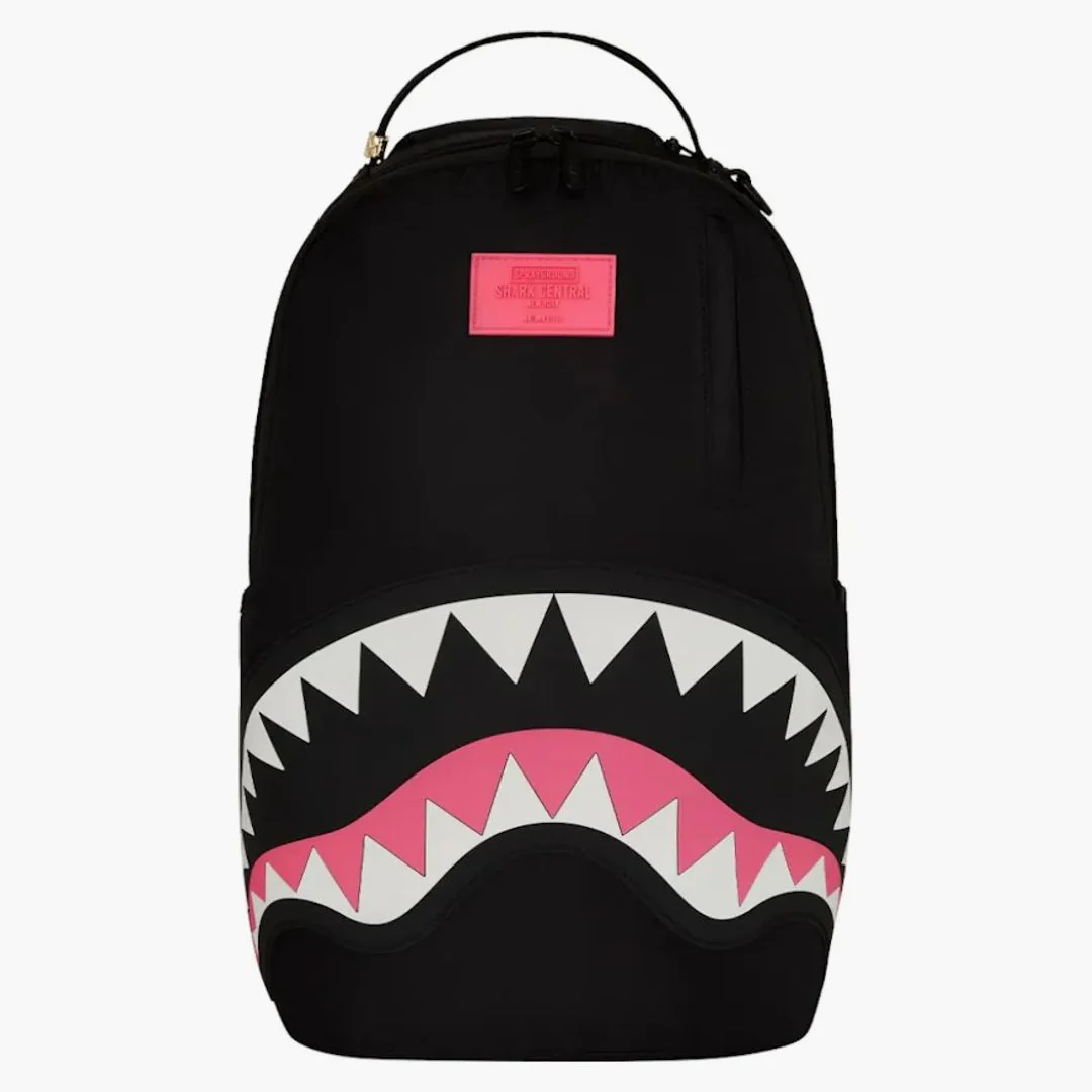 Sprayground Shark Central Nylon Backpack Black/pink - Image 2