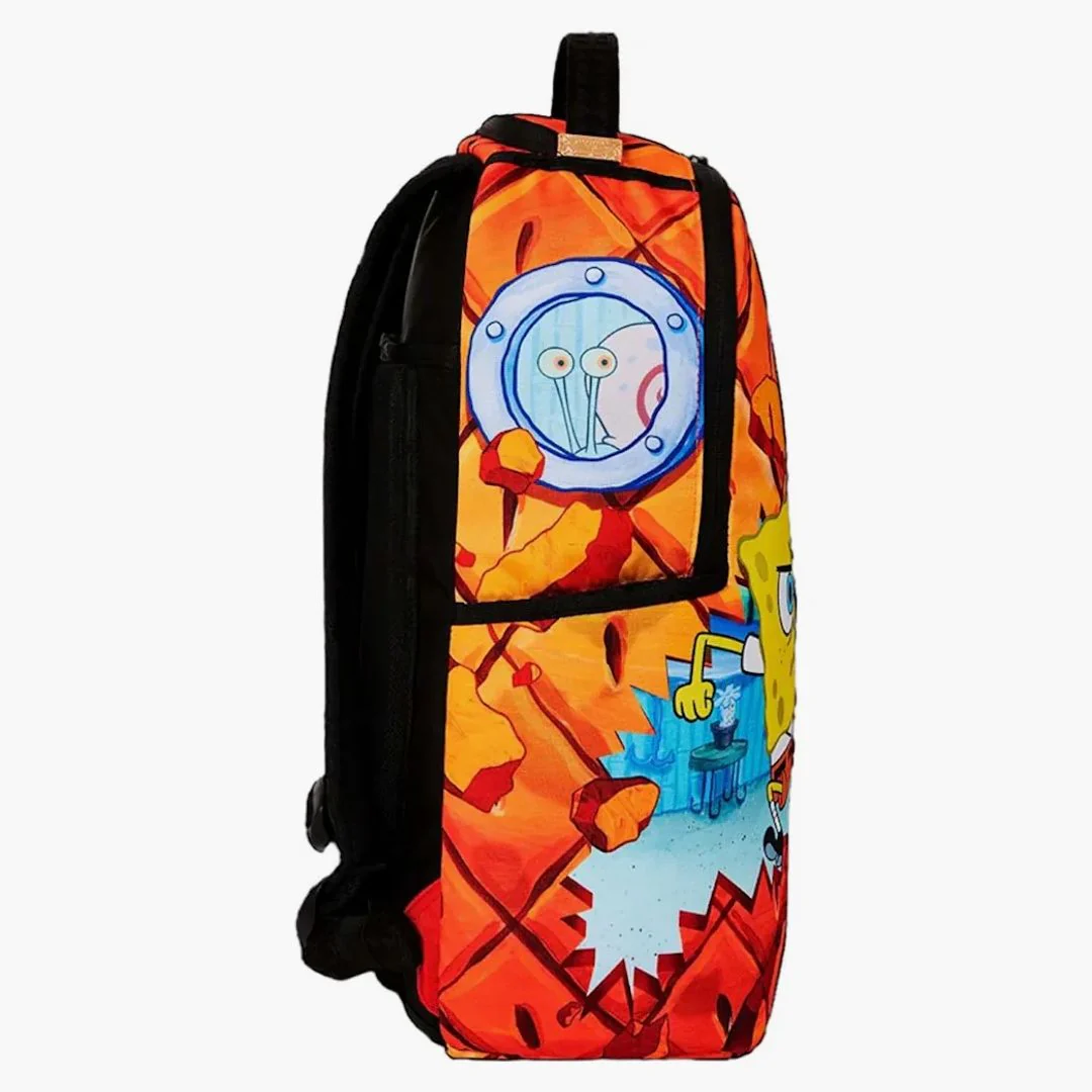 Sprayground X Spongebob Don't Mess With Spongebob (dlxsr) Backpack Orange - Image 2