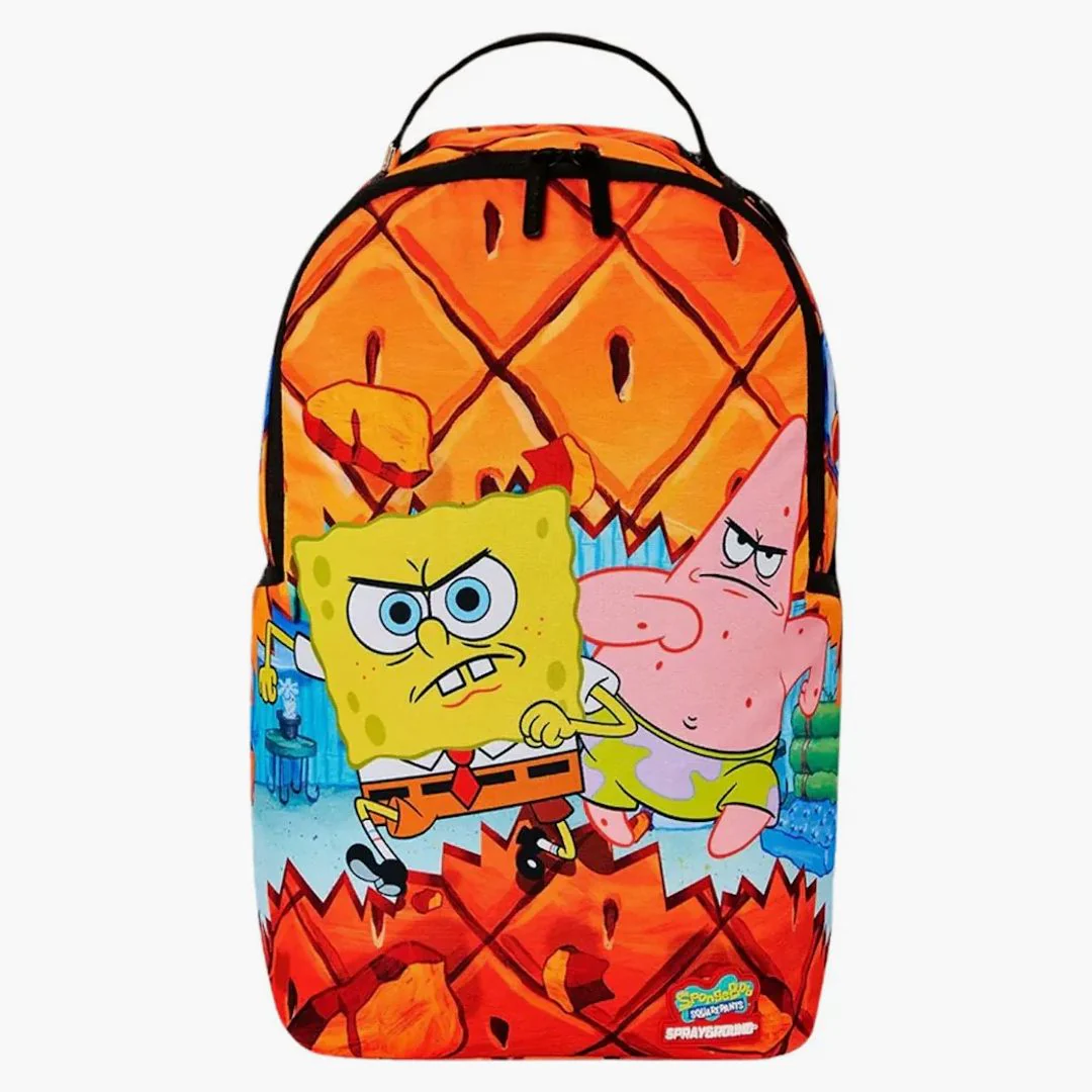 Sprayground X Spongebob Don't Mess With Spongebob (dlxsr) Backpack Orange - Image 4
