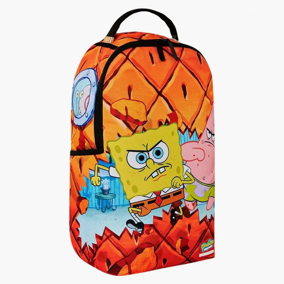 Sprayground X Spongebob Don't Mess With Spongebob (dlxsr) Backpack Orange - Image 5