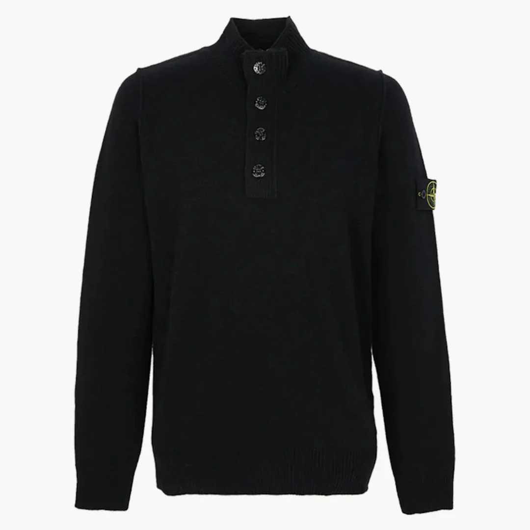 Stone Island Half Zip Up Sweater Black