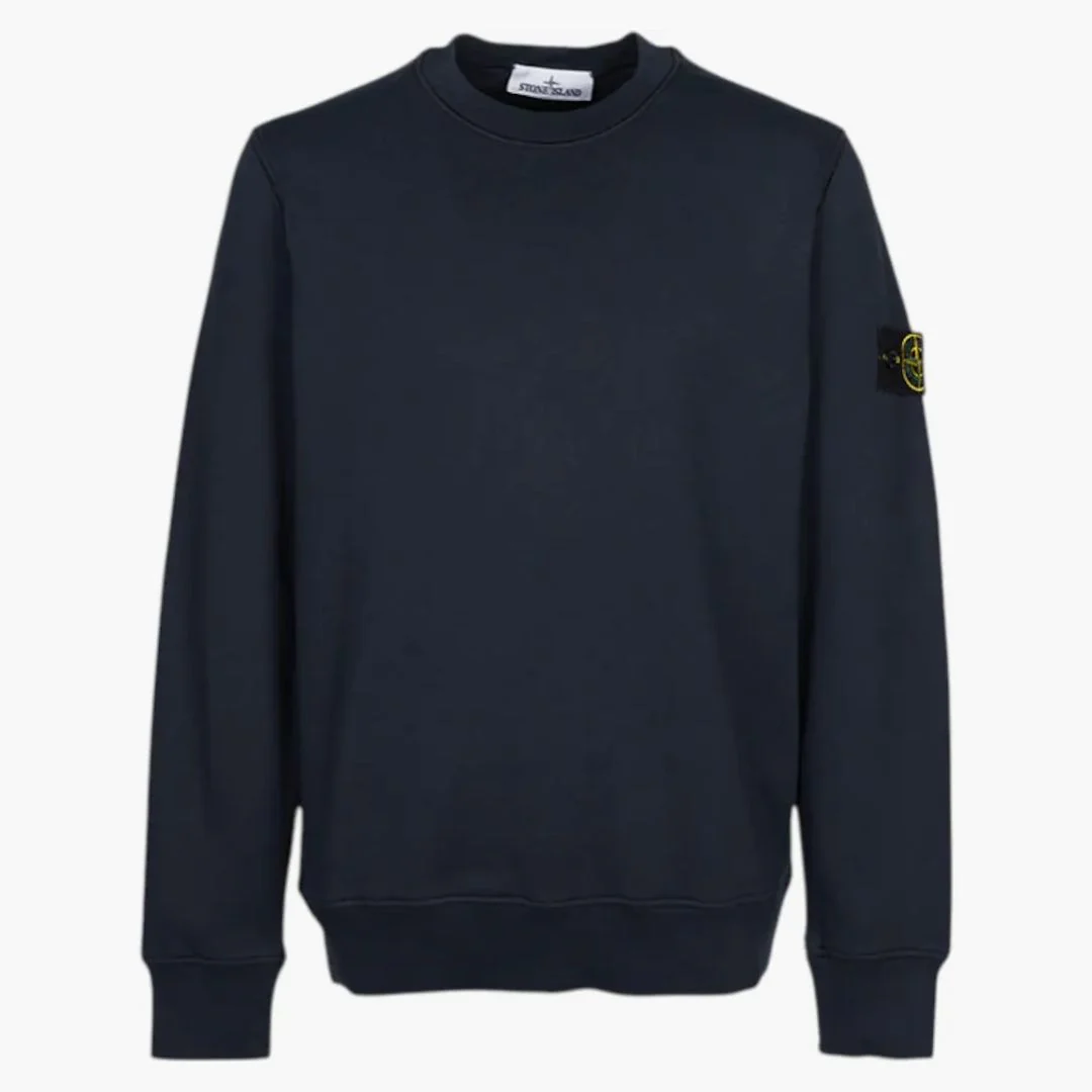Stone Island Organic Cotton Fleece Crewneck Navy