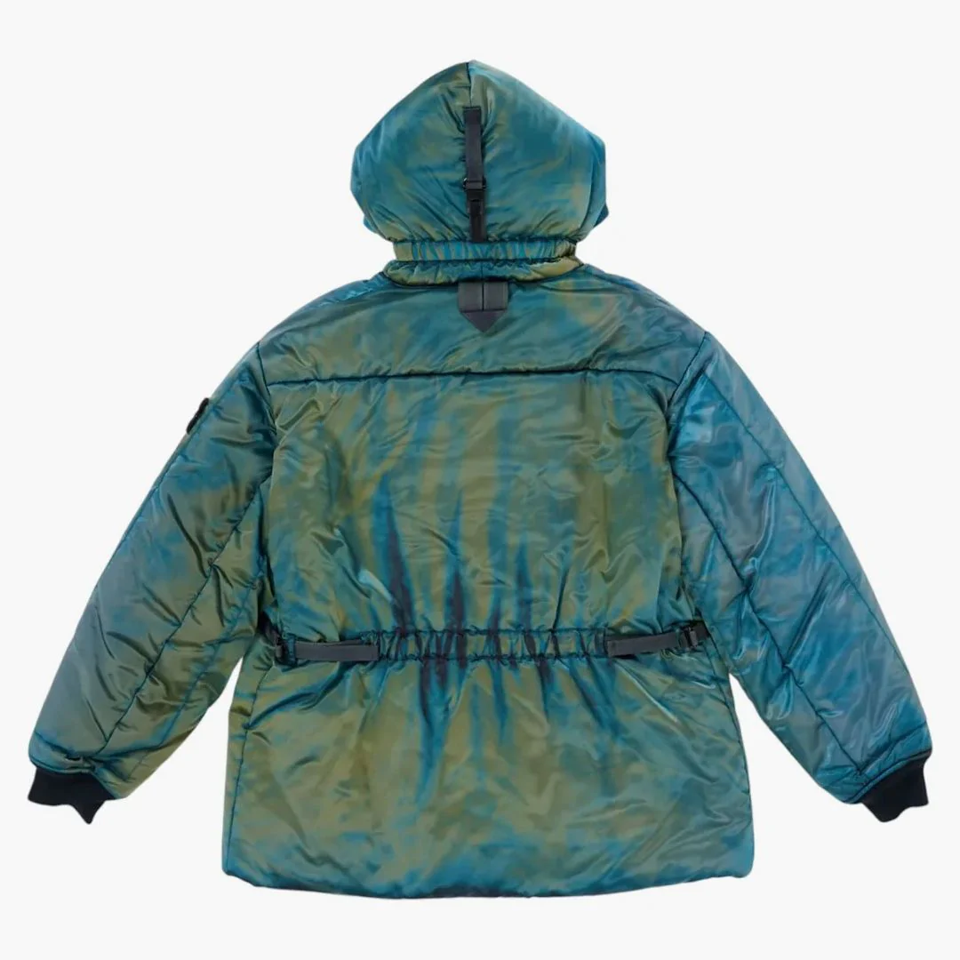 Stone Island X Porter Hand Corrosion On Nylon Twill Parka Blue - Image 2