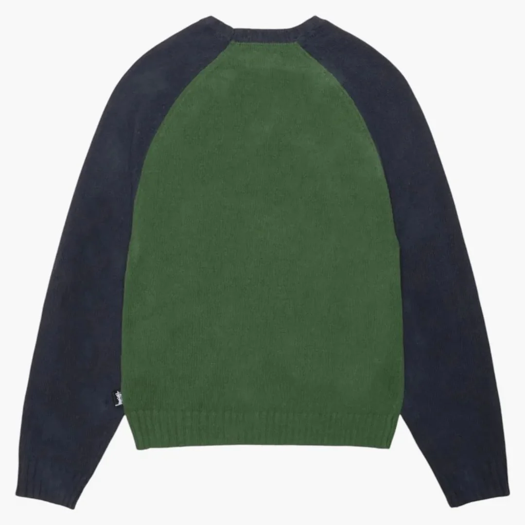 Stussy Colorblocked Raglan Knit Crew Green - Image 2