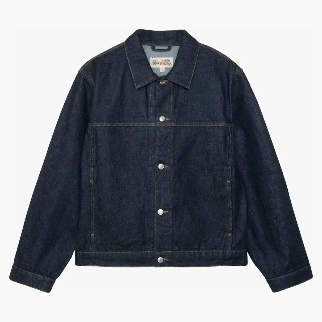 Stussy Denim Trucker Jacket Rinsed Indigo