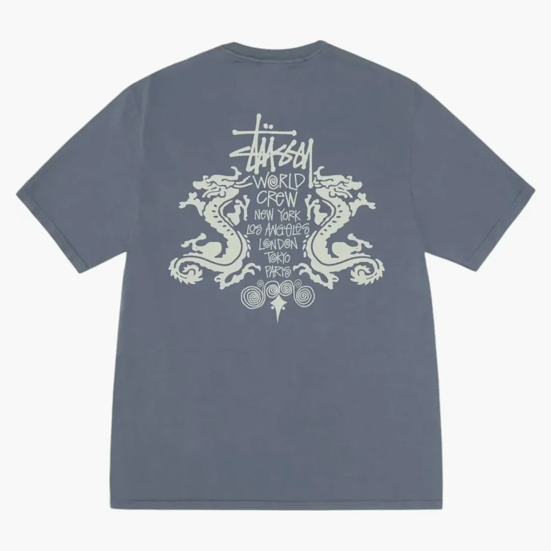 Stussy Double Dragon Pigment Dyed Tee Navy