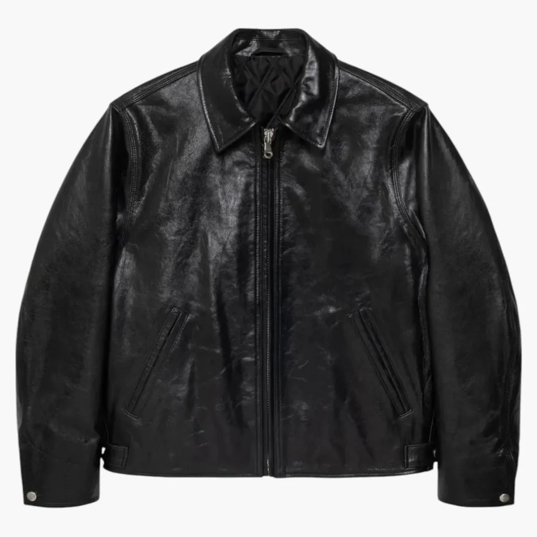 Stussy Leather Garage Jacket Black