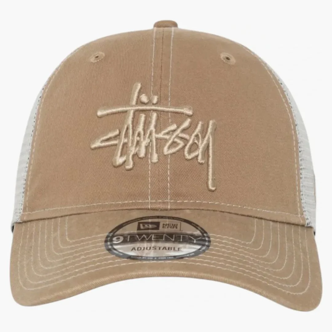 Stussy New Era 9twenty Tonal Basic Trucker Cap Khaki - Image 2