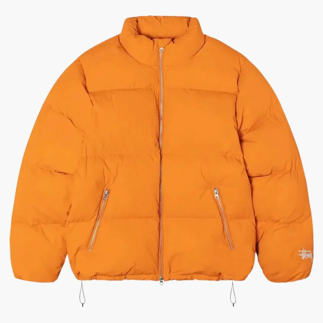 Stussy Nylon Down Puffer Jacket Orange