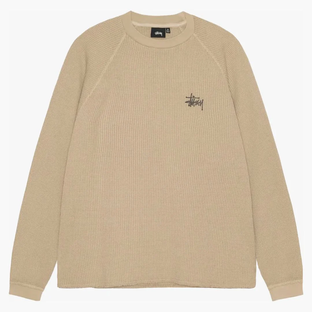 Stussy Raglan Thermal L/s Crew Sand - Image 2
