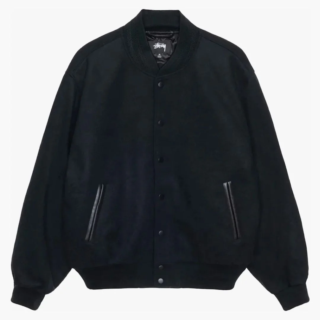 Stussy Sport Melton Varsity Jacket Black - Image 2