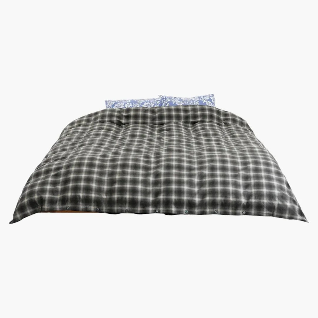 Stussy Tekla Percale Duvet Cover Black Plaid - Image 2