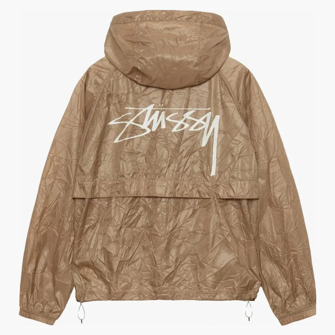 Stussy Wrinkled Nylon Beach Shell Jacket Brown - Image 2