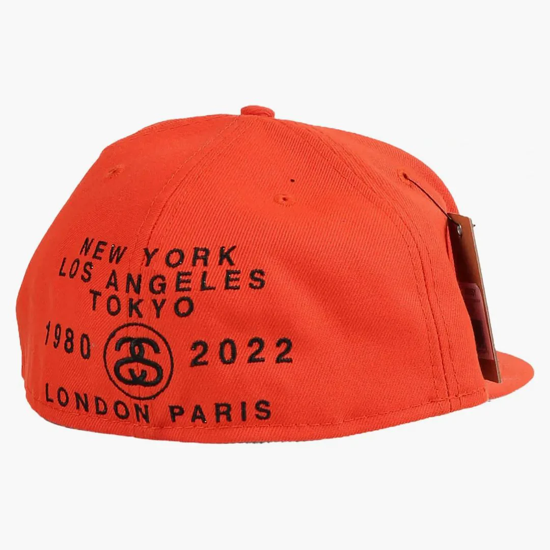 Stussy X New Era World Tour 59fifty Fitted Cap Orange - Image 2