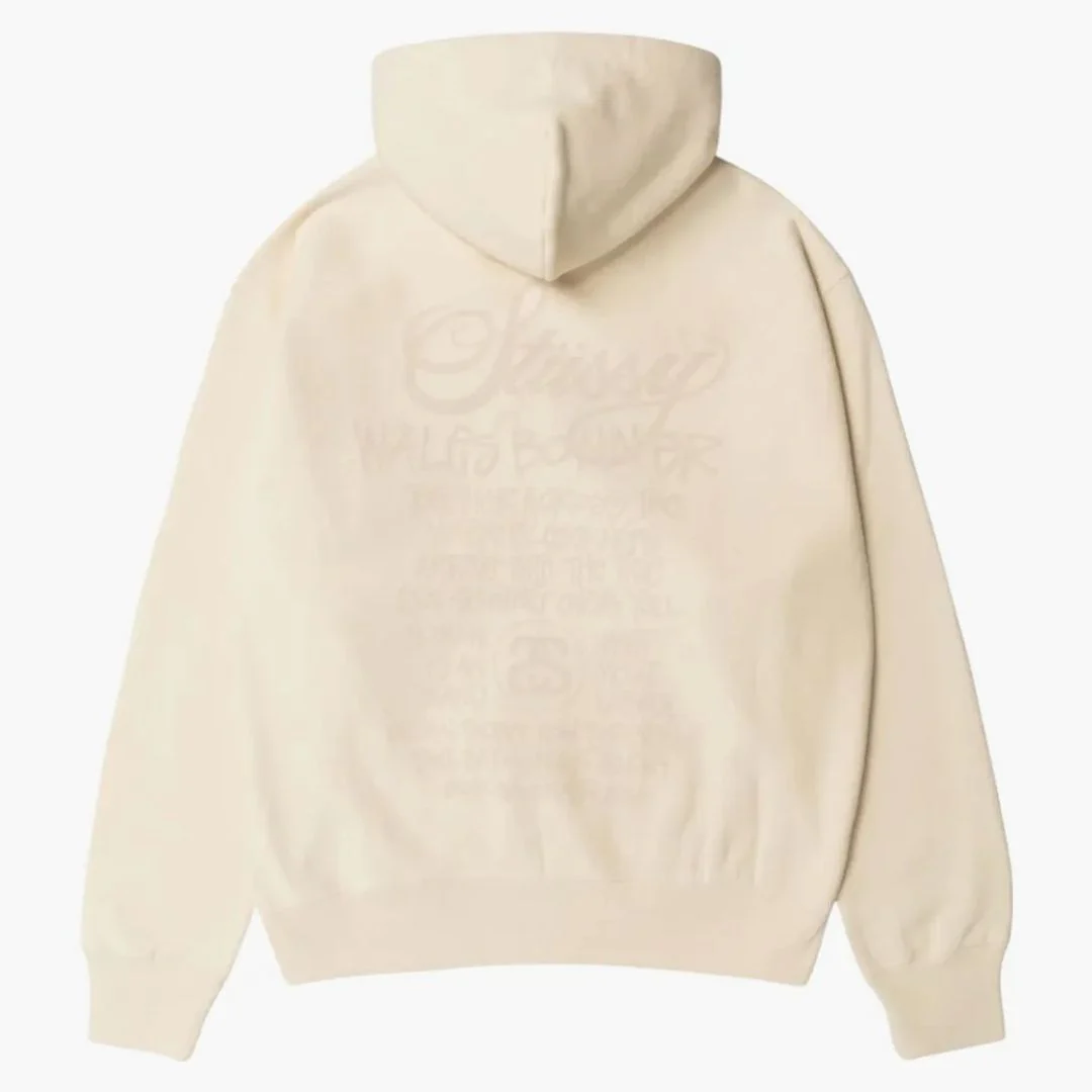 Stussy X Wales Bonner Fleece Zip Hoodie Ivory - Image 2