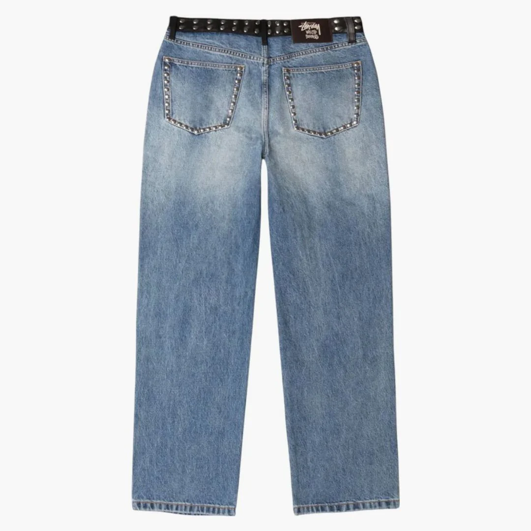 Stussy X Wales Bonner Studded Jean Washed Blue - Image 2