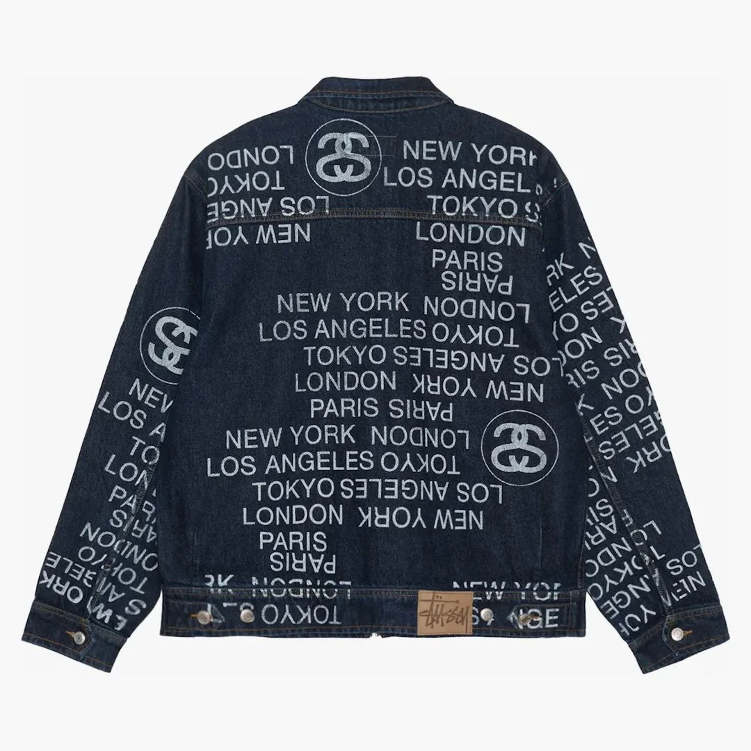 Stussy Zip Work Denim City Link Jacket One Wash