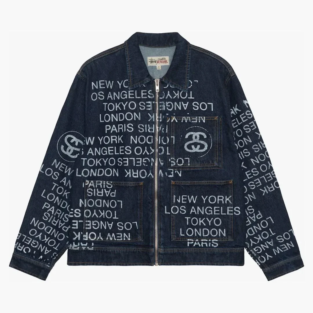 Stussy Zip Work Denim City Link Jacket One Wash - Image 2