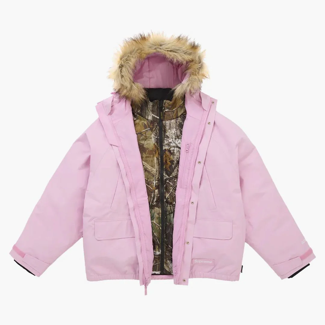Supreme 2-in-1 Gore-tex Parka + Reversible 700-fill Down Liner Jacket Light Pink - Image 3