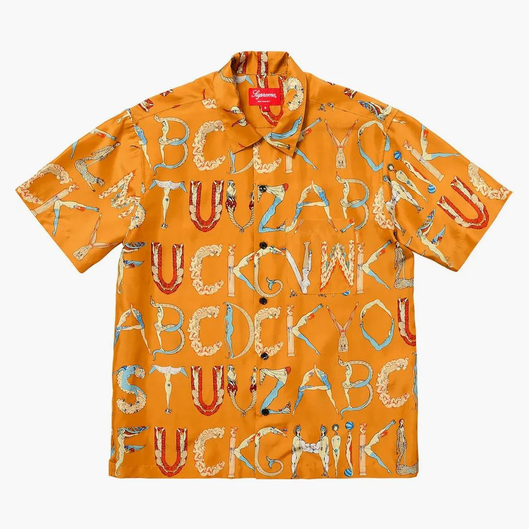 Supreme Alphabet Silk Shirt Orange