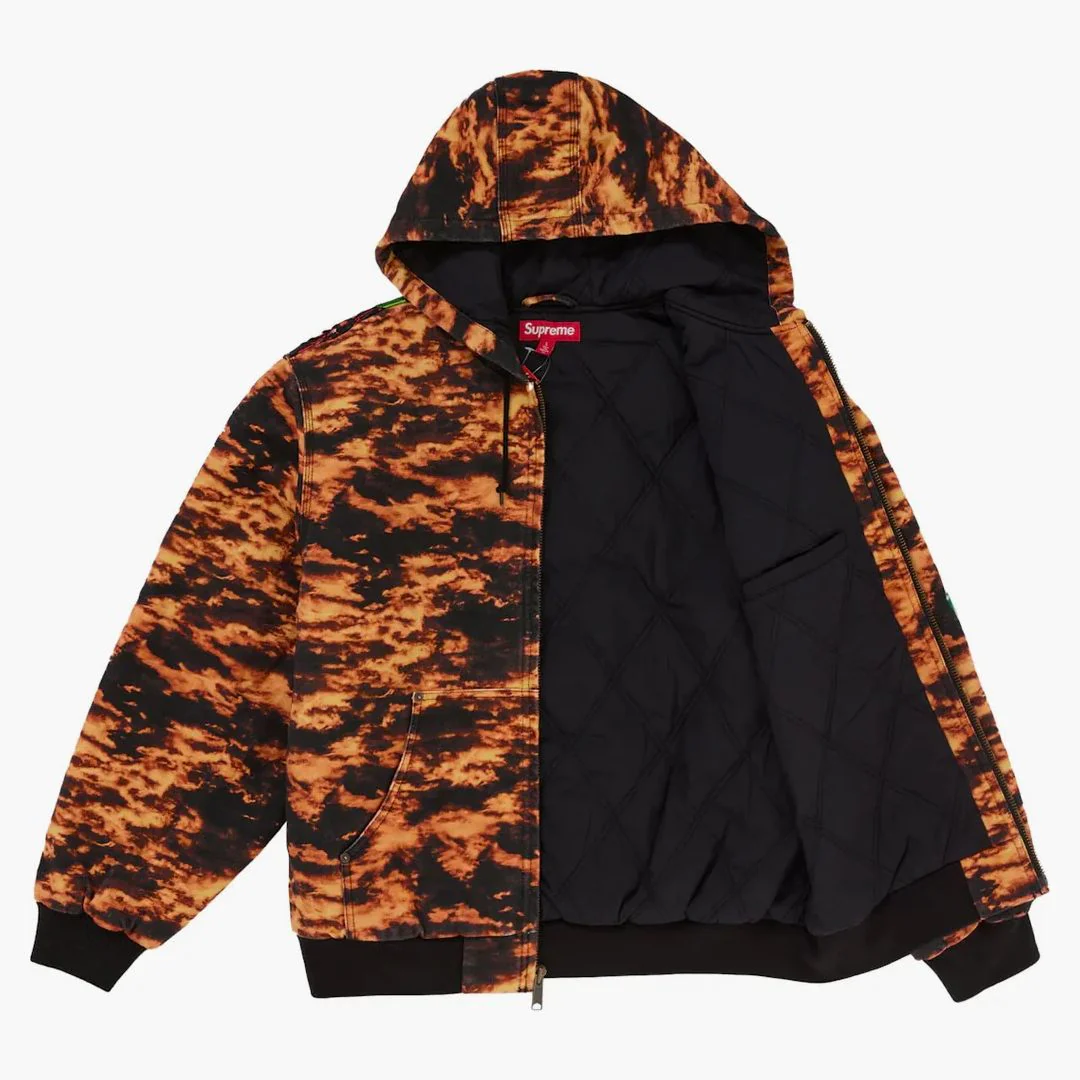 Supreme Aoi Embroidered Hooded Work Jacket Flames - Image 2