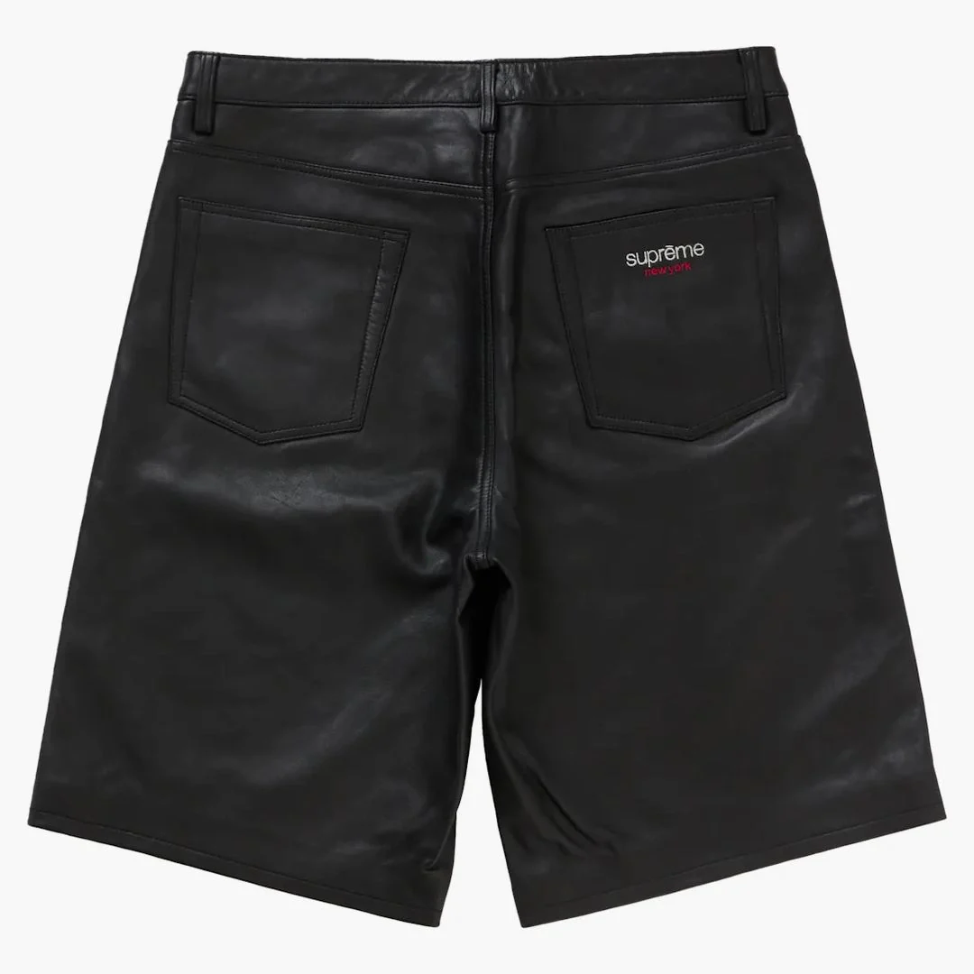 Supreme Baggy Leather Short (ss25) Black - Image 2
