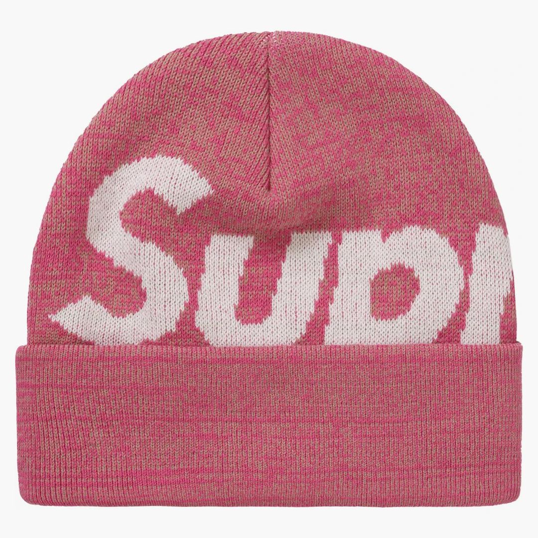 Supreme Big Logo Beanie (fw21) Magenta Static - Image 2