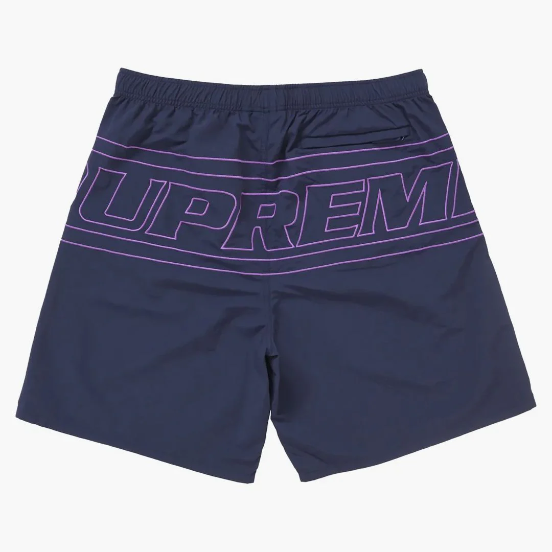 Supreme Big Logo Nylon Short Navy - Image 2