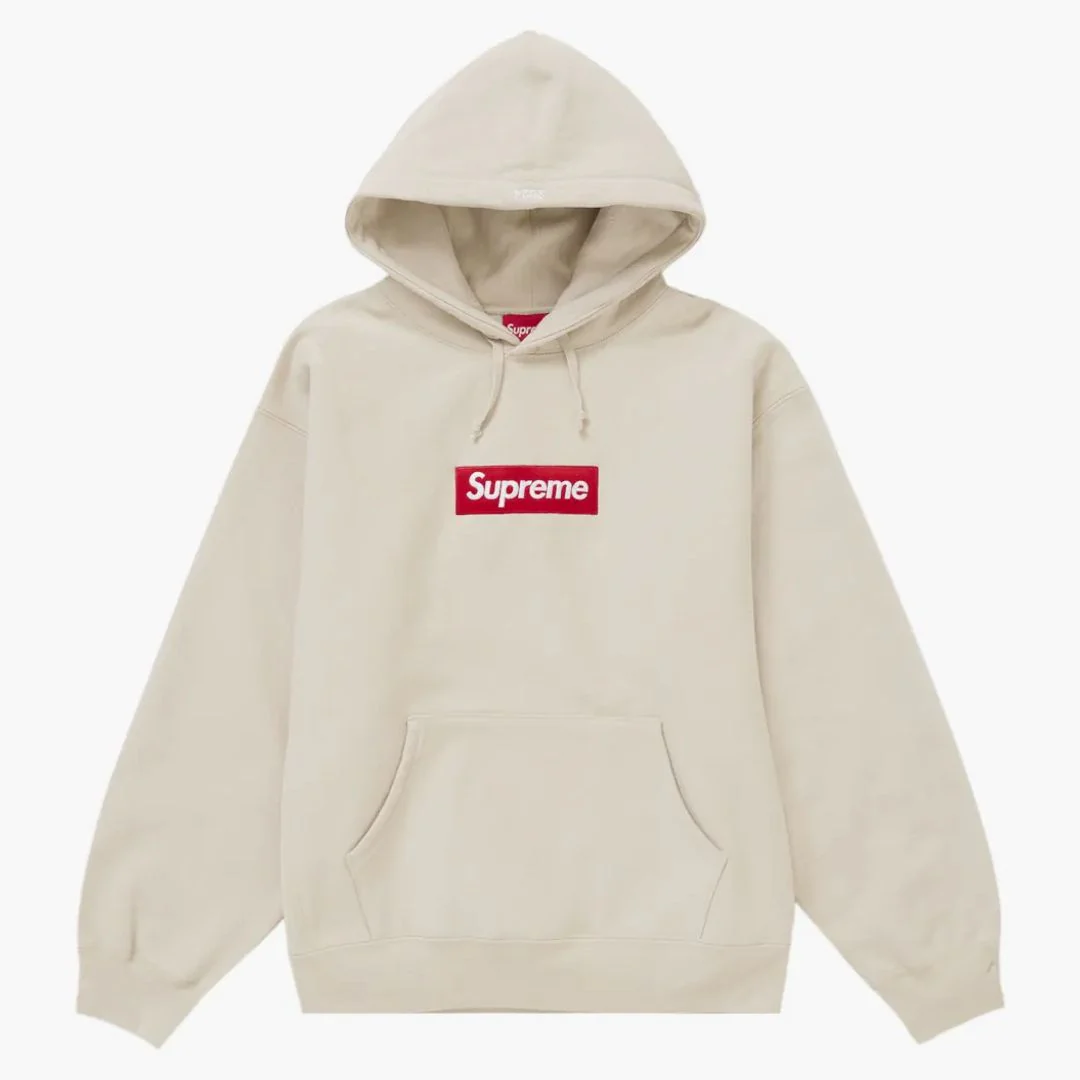Supreme Box Logo Hooded Sweatshirt (fw24) Stone