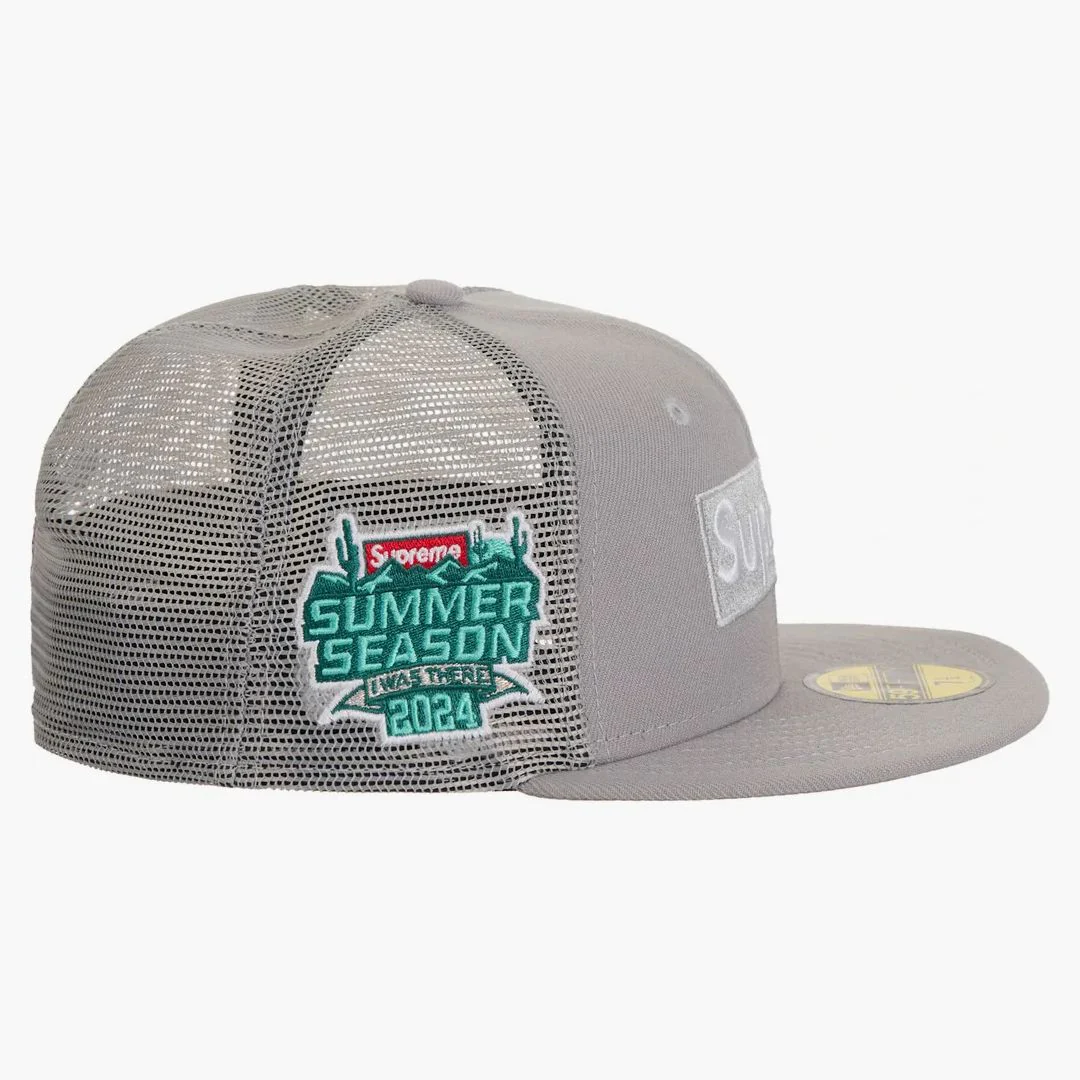 Supreme Box Logo Mesh Back New Era Cap Ss24 Gray - Image 2