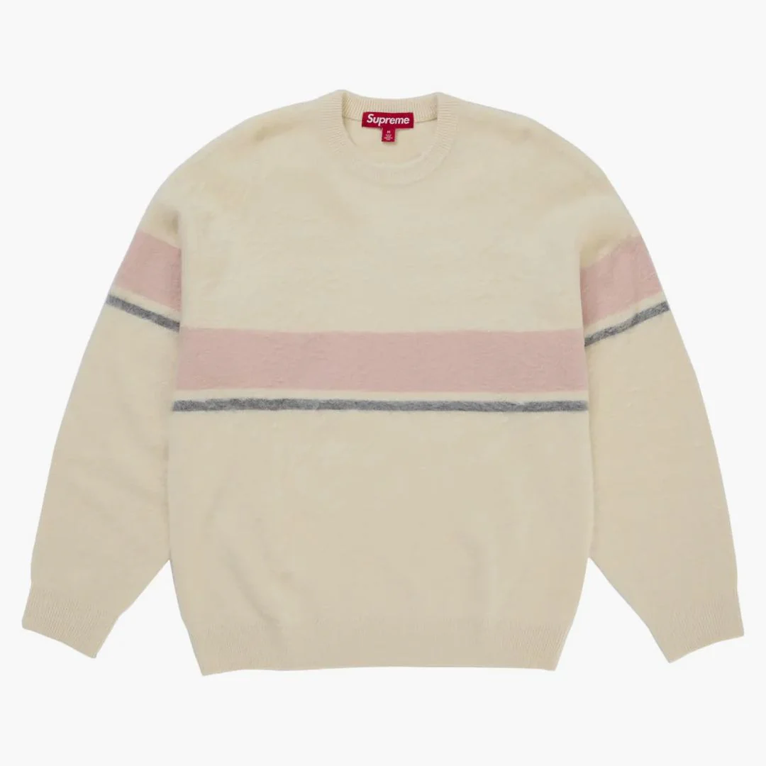 Supreme Brushed Stripe Sweater Ivory