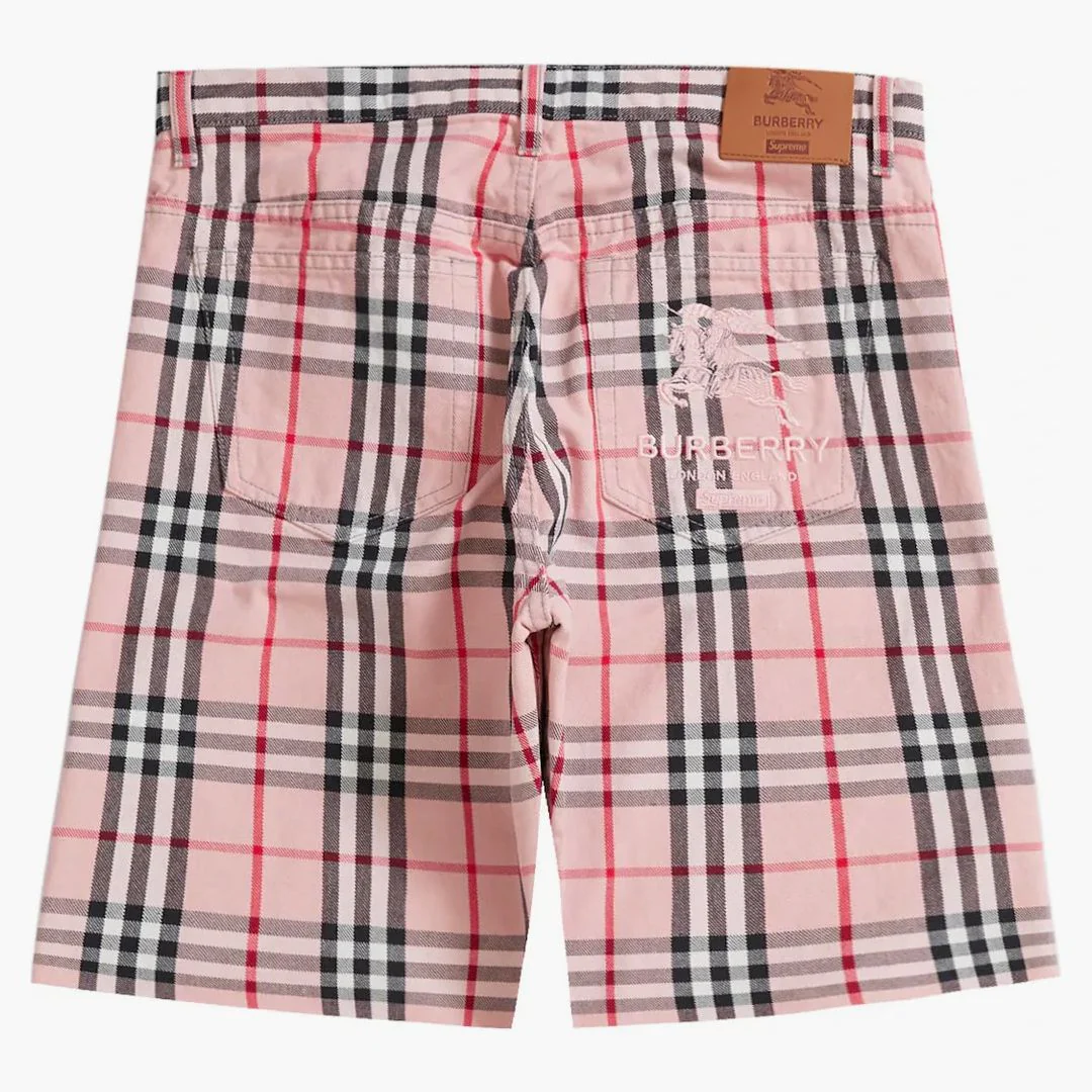 Supreme Burberry Denim Short Pink - Image 2