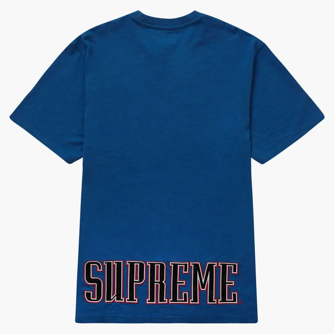 Supreme Contrast Appliqué S/s Top Light Blue - Image 2