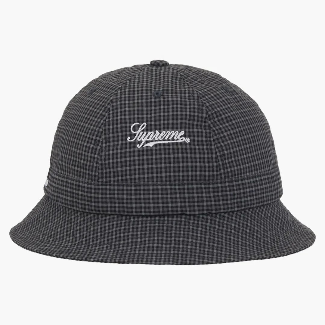 Supreme Cordura Plaid Bell Hat Black - Image 3