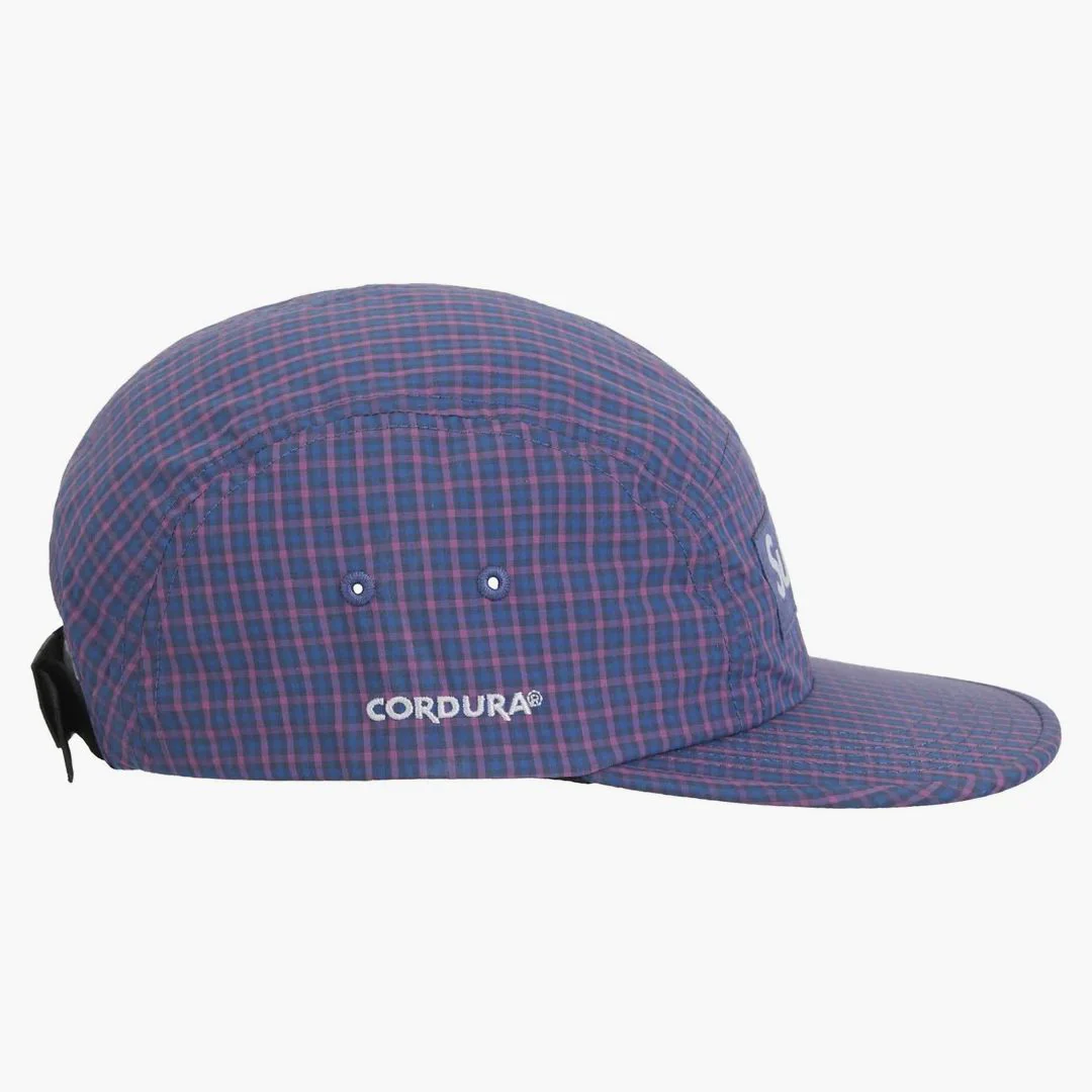 Supreme Cordura Plaid Camp Cap Blue - Image 2