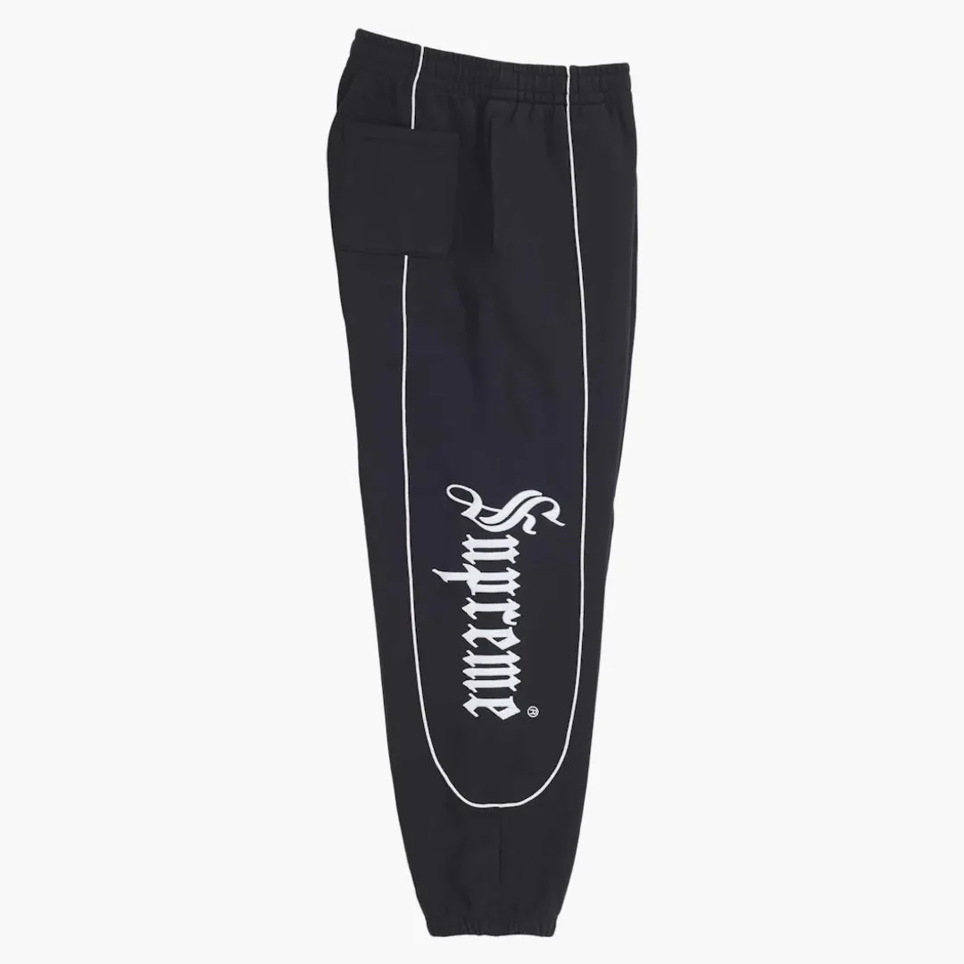 Supreme Curve Piping Sweatpant Black - Image 2