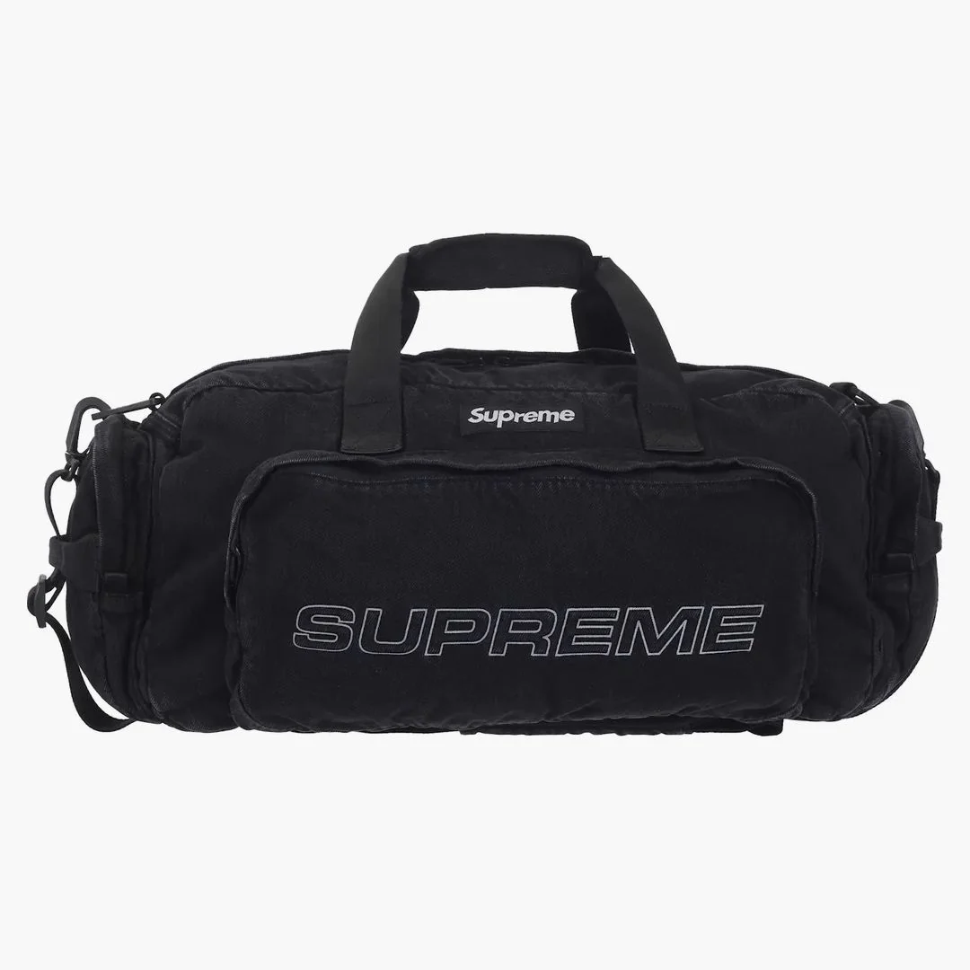 Supreme Denim Duffle Bag Black - Image 3