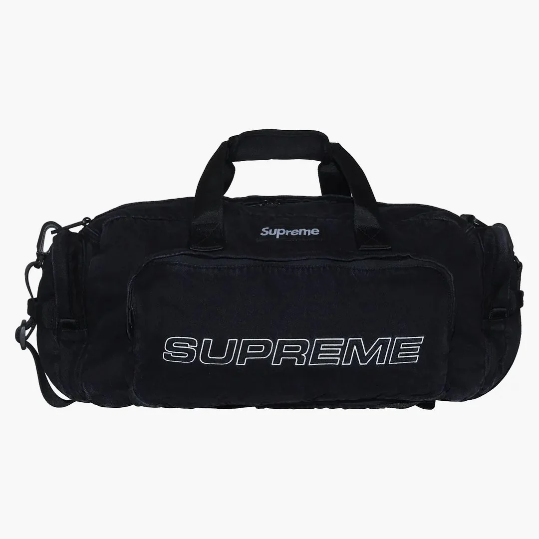 Supreme Denim Duffle Bag Black - Image 4
