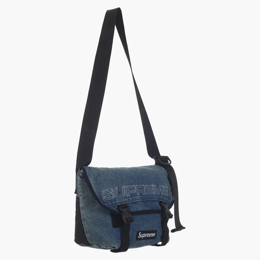 Supreme Denim Messenger Bag Washed Indigo - Image 3